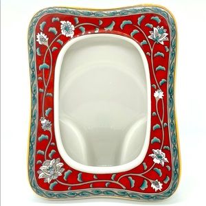 Vintage 1986 Etude Takahashi San Francisco Porcelain Picture Frameㅣ RED Floral